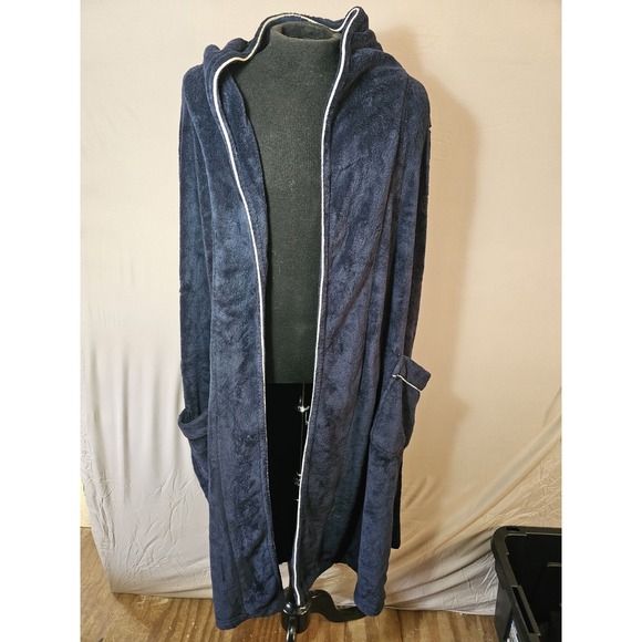 Polo Ralph Lauren Other - Polo Ralph Lauren Navy Blue Plush Bath Robe Mens One Size  Big White Pony